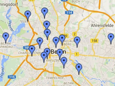 Adresses d'inscription dans votre arrondissement Kartenausschnitt Berlin