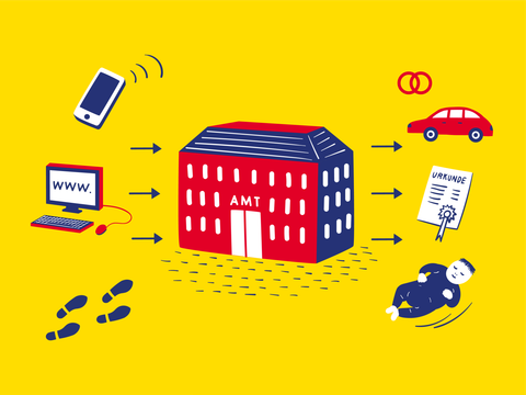 Illustration Moderne Verwaltung Bürgerservice 3zu4